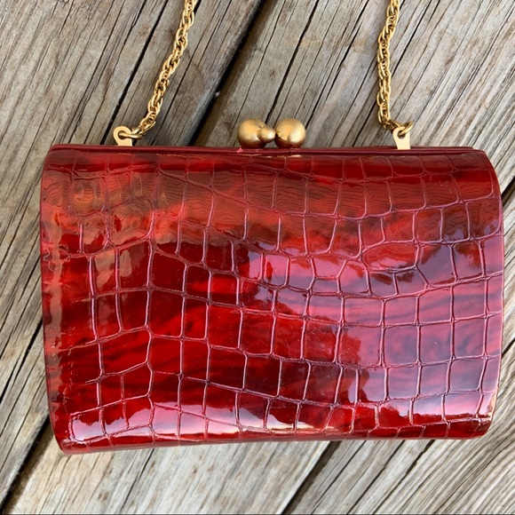 Isabella Fiore Croc Embossed Hardshell Bag Purse - Picture 10 of 10